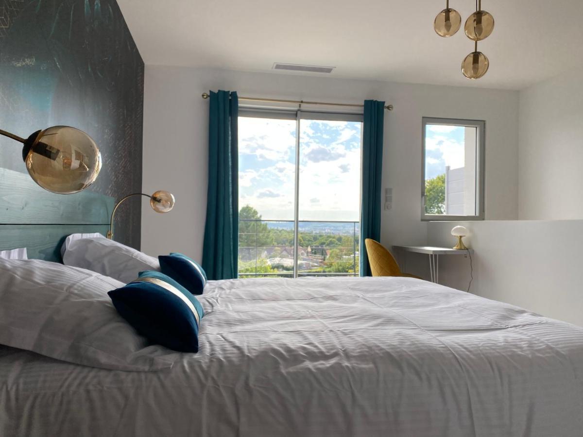 La Villa Perchee Calme, Sauna, Parking Prive Saint-Prix  Bagian luar foto