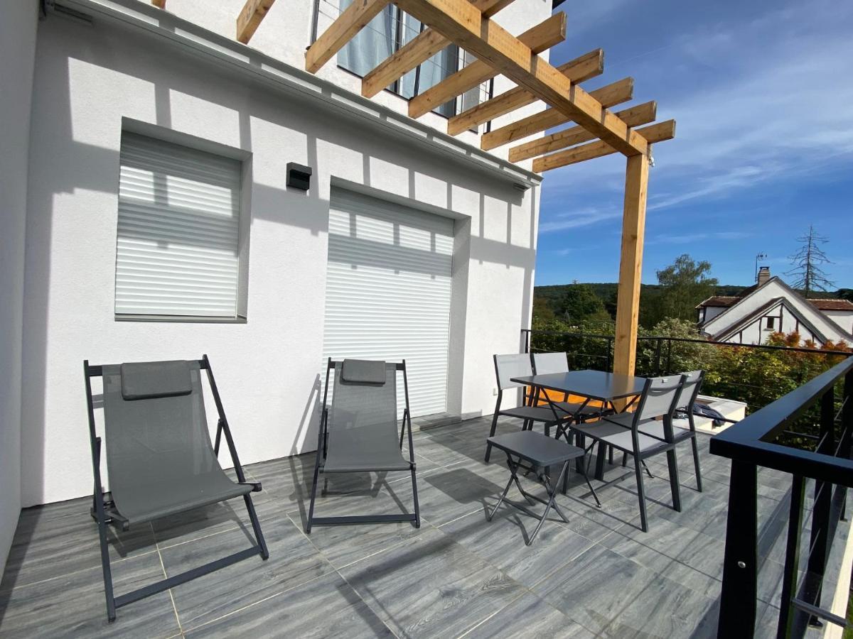 La Villa Perchee Calme, Sauna, Parking Prive Saint-Prix  Bagian luar foto
