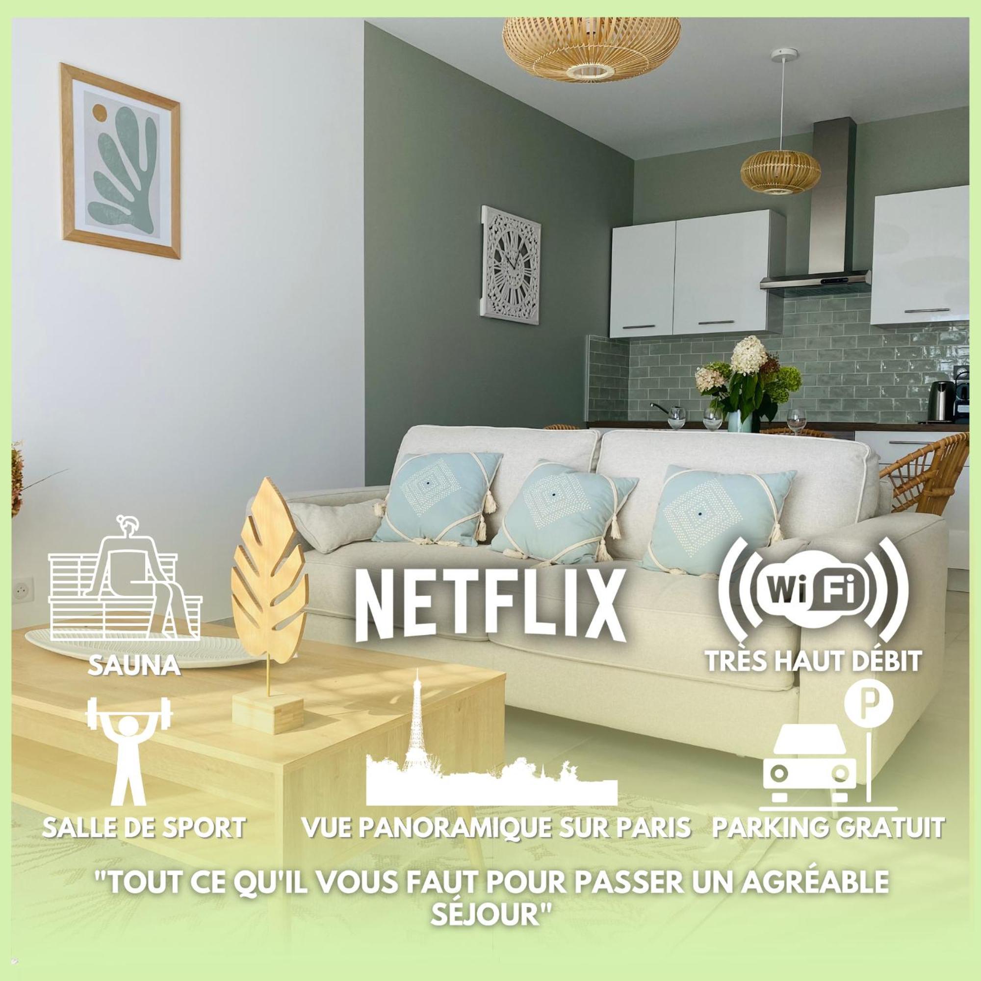 La Villa Perchee Calme, Sauna, Parking Prive Saint-Prix  Bagian luar foto
