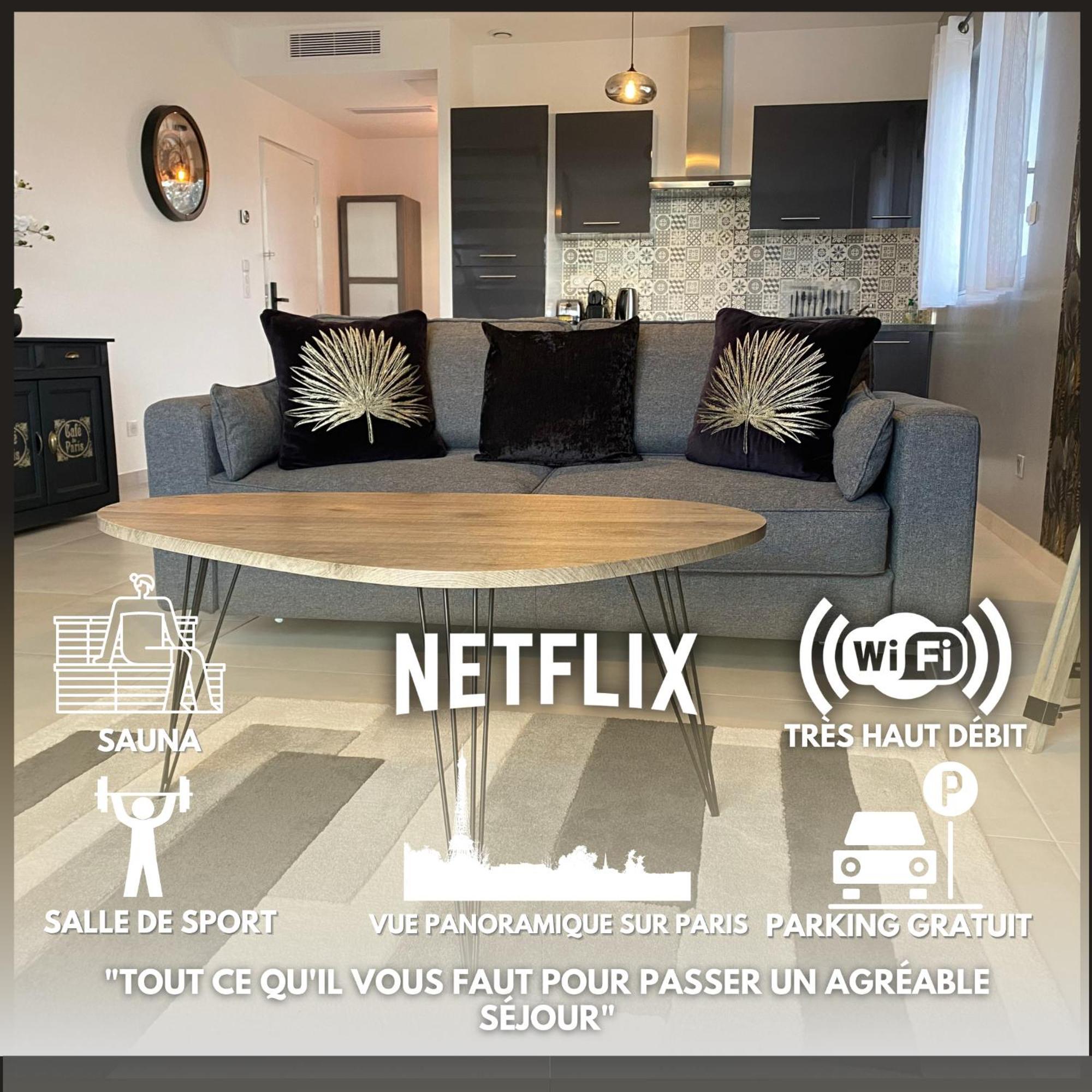 La Villa Perchee Calme, Sauna, Parking Prive Saint-Prix  Bagian luar foto